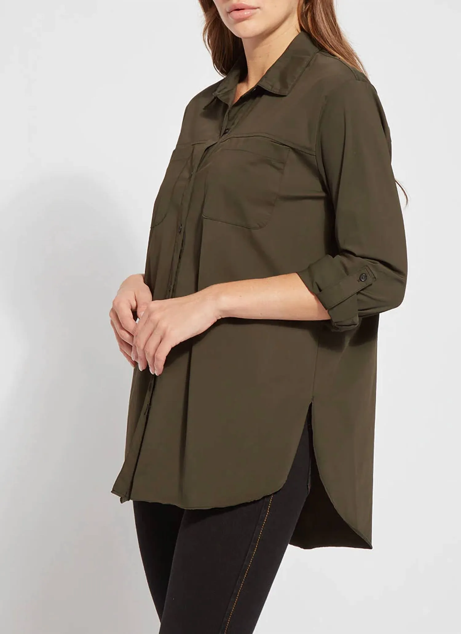 Camper Sporty Button Down In Deep Olive