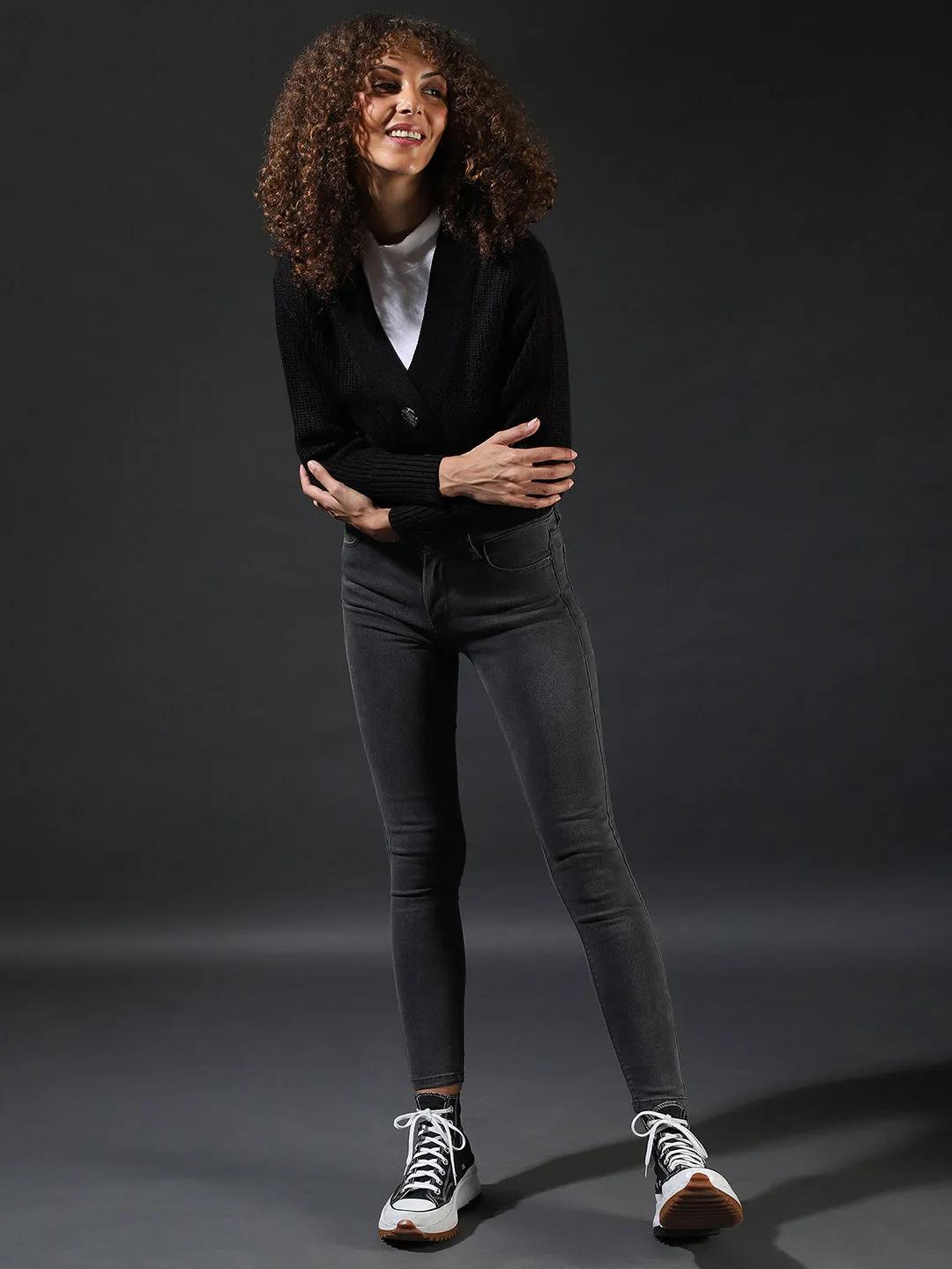 Campus Sutra Women Solid Casual Sweatshirts