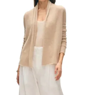 Cashmere Cardigan In Sand