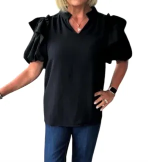 Casual To Cocktail Top In Black