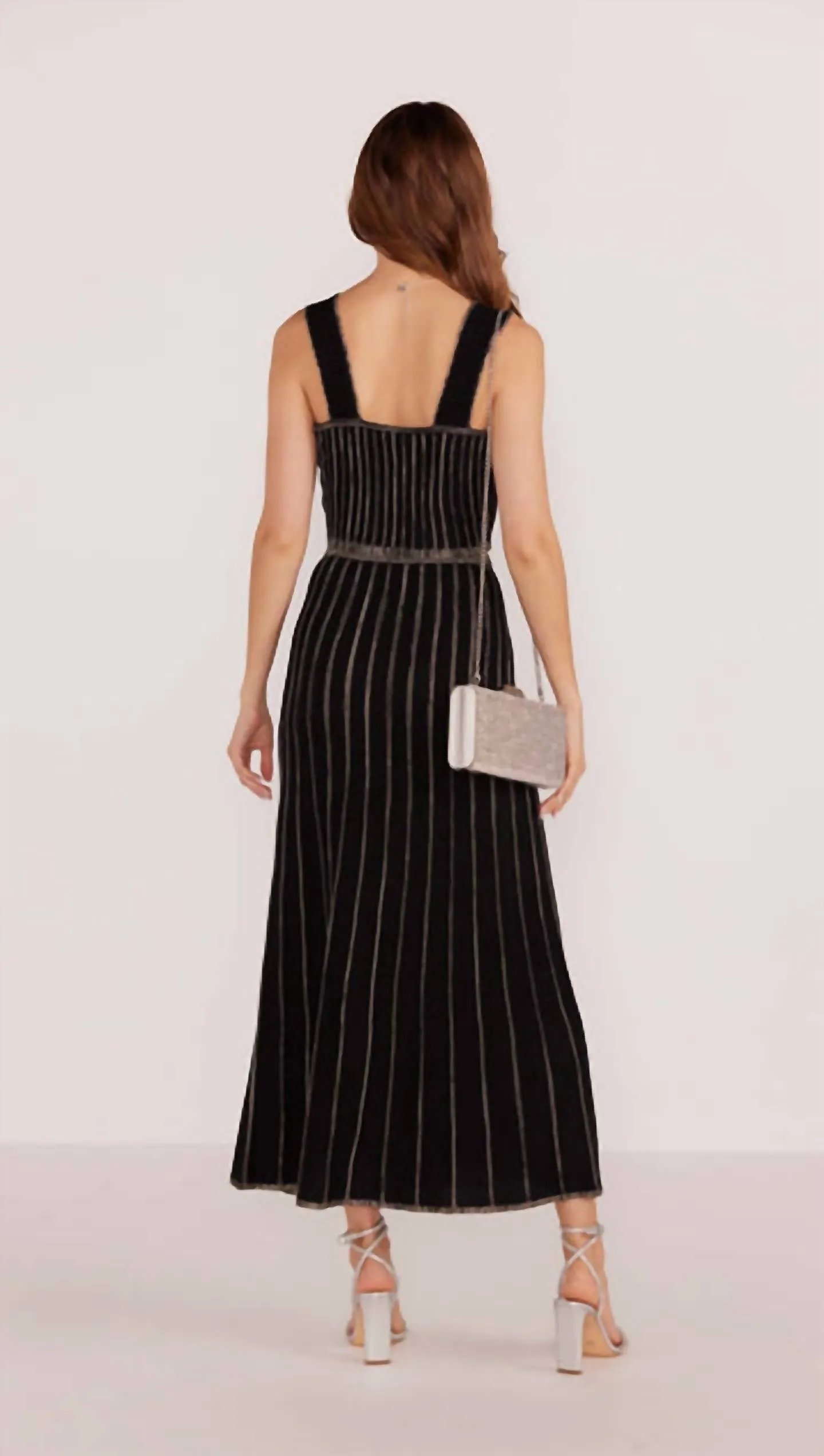 Celia Midi Skirt In Black/champagne