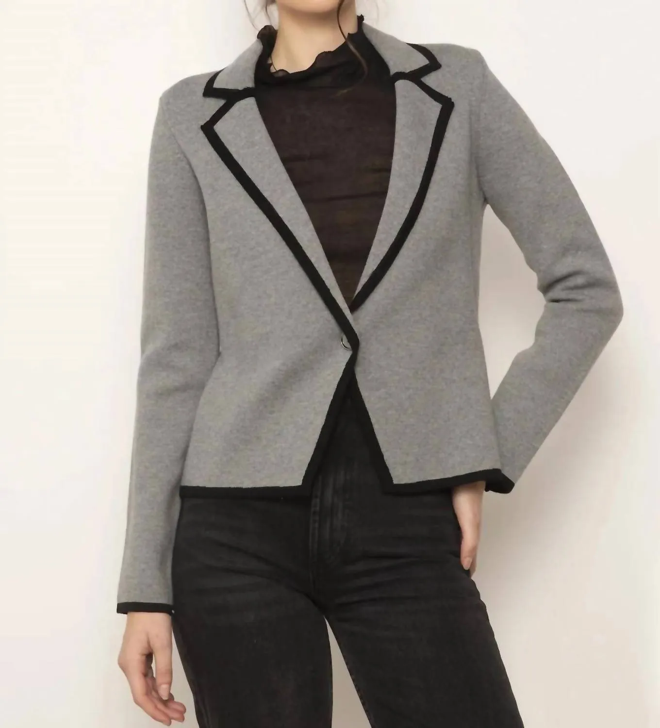 Celine Sweater Blazer In Grey