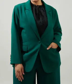 Chelsea Fitted Notch Lapel Blazer - Plus In Emerald
