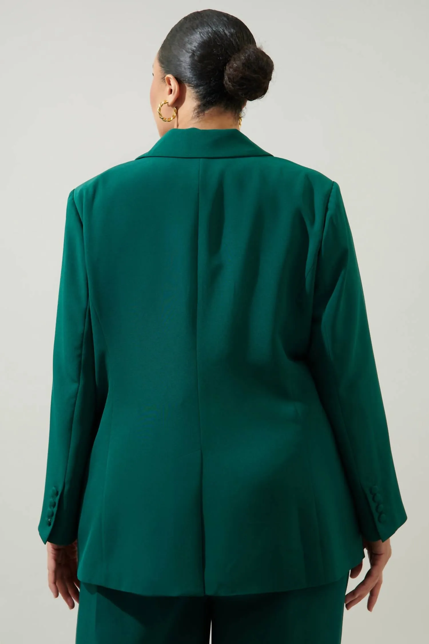 Chelsea Fitted Notch Lapel Blazer - Plus In Emerald