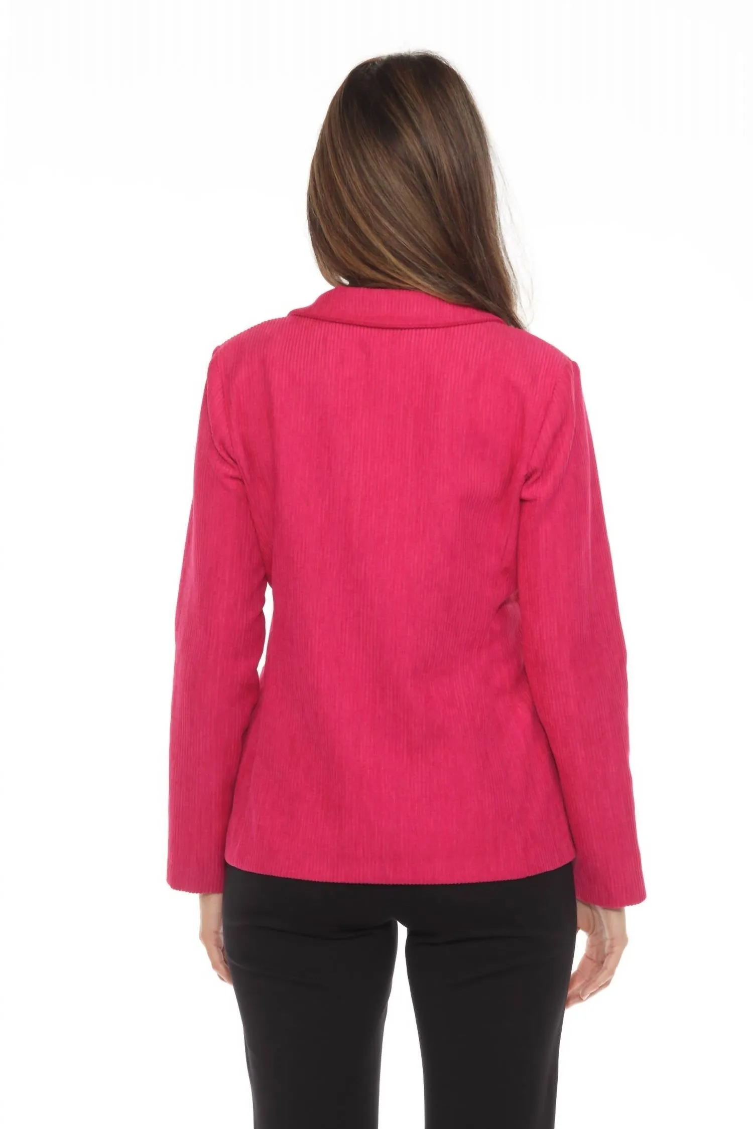 Corduroy Blazer In Pink Punch