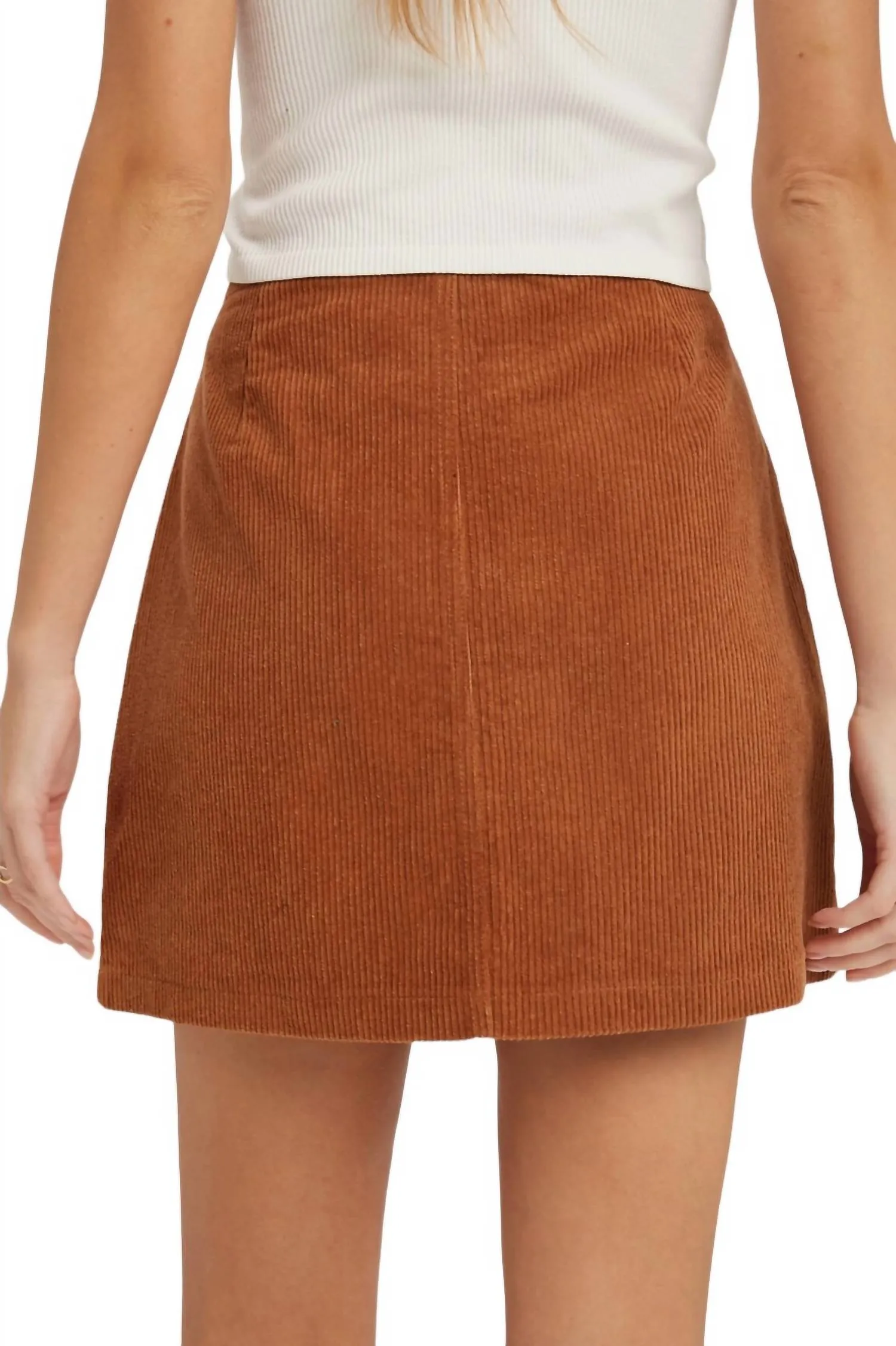 Courtney Corduroy Mini Skirt In Brown