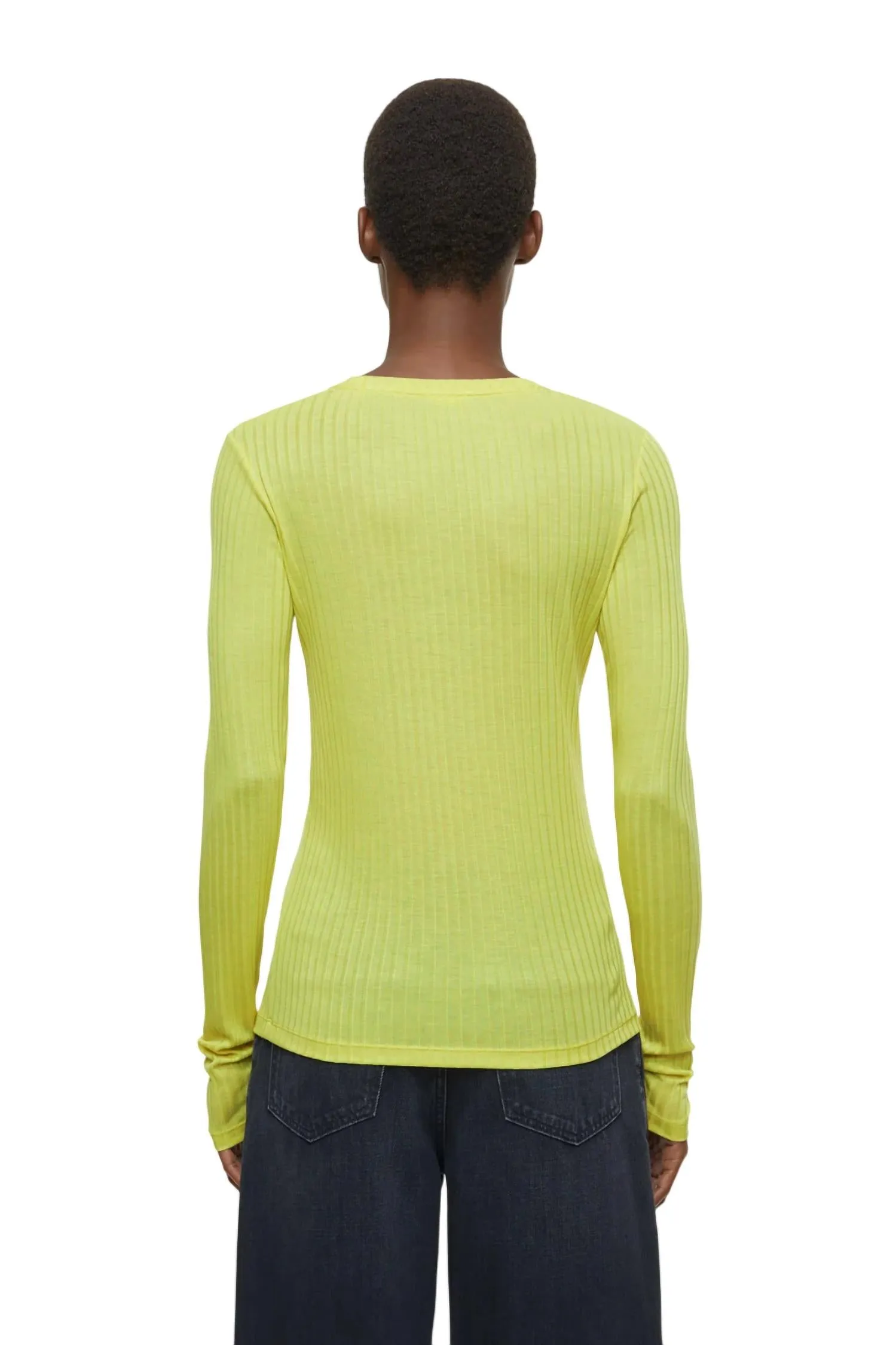 Crewneck Long-Sleeve Shirt In Primary Yellow
