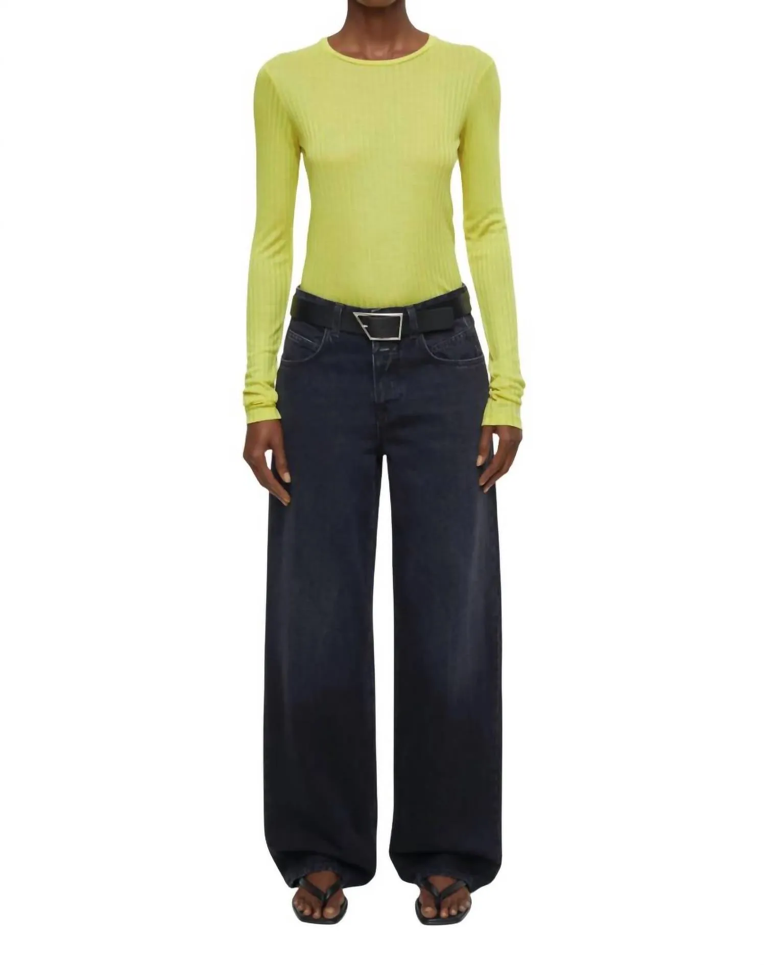 Crewneck Long-Sleeve Shirt In Primary Yellow