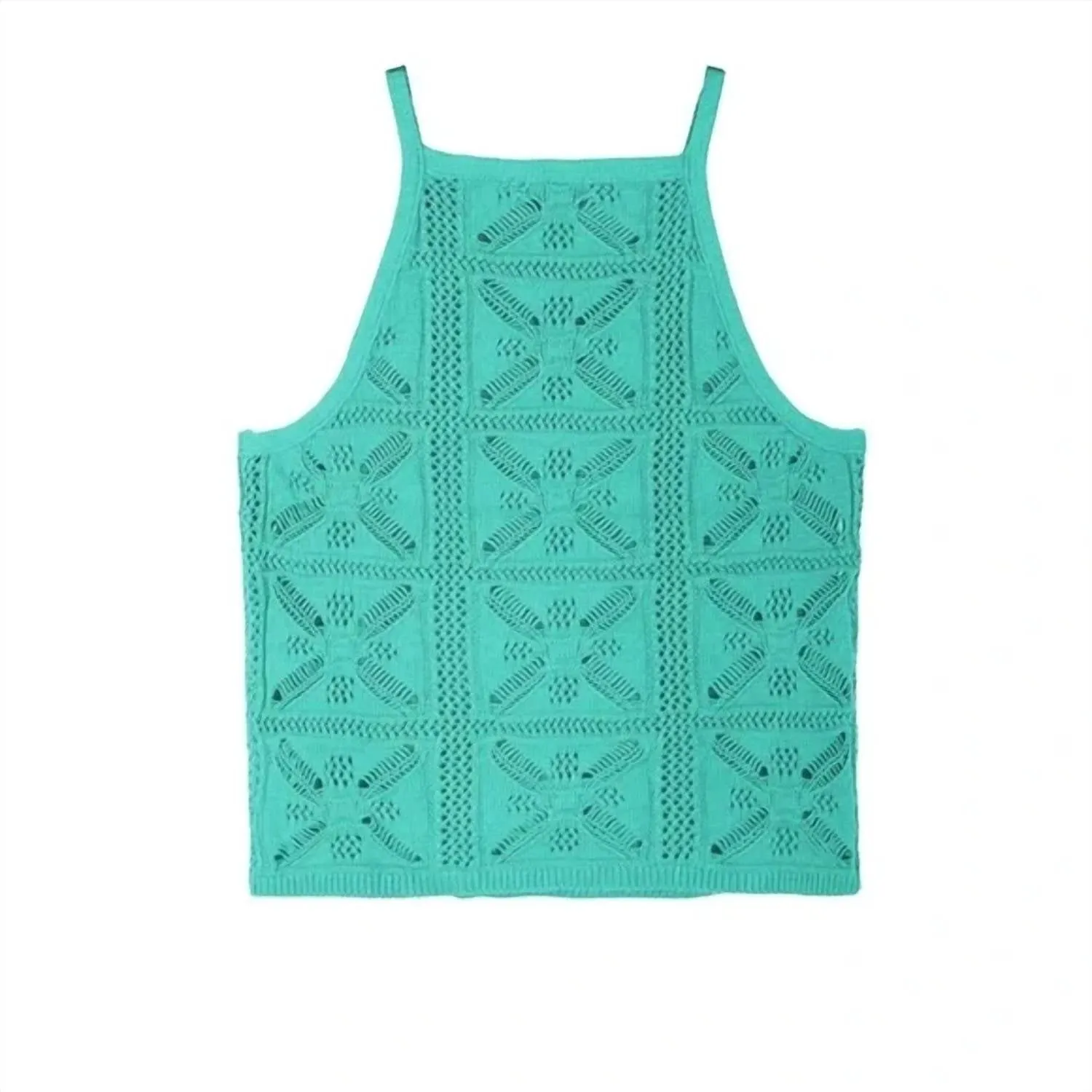 Crochet Halter Top In Blue