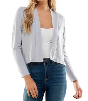Cropped Cardigan In Silver
