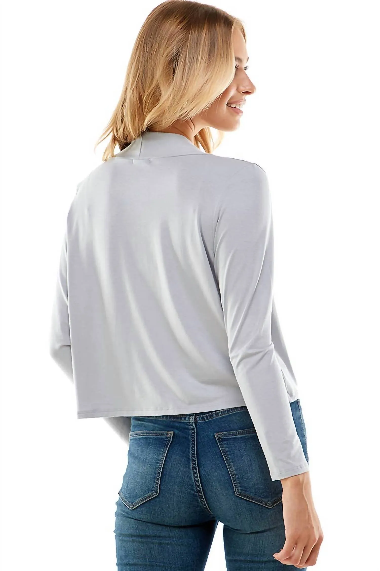 Cropped Cardigan In Silver