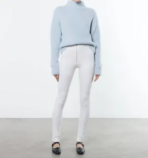 Cropped Mockneck Sweater In Powder Blue