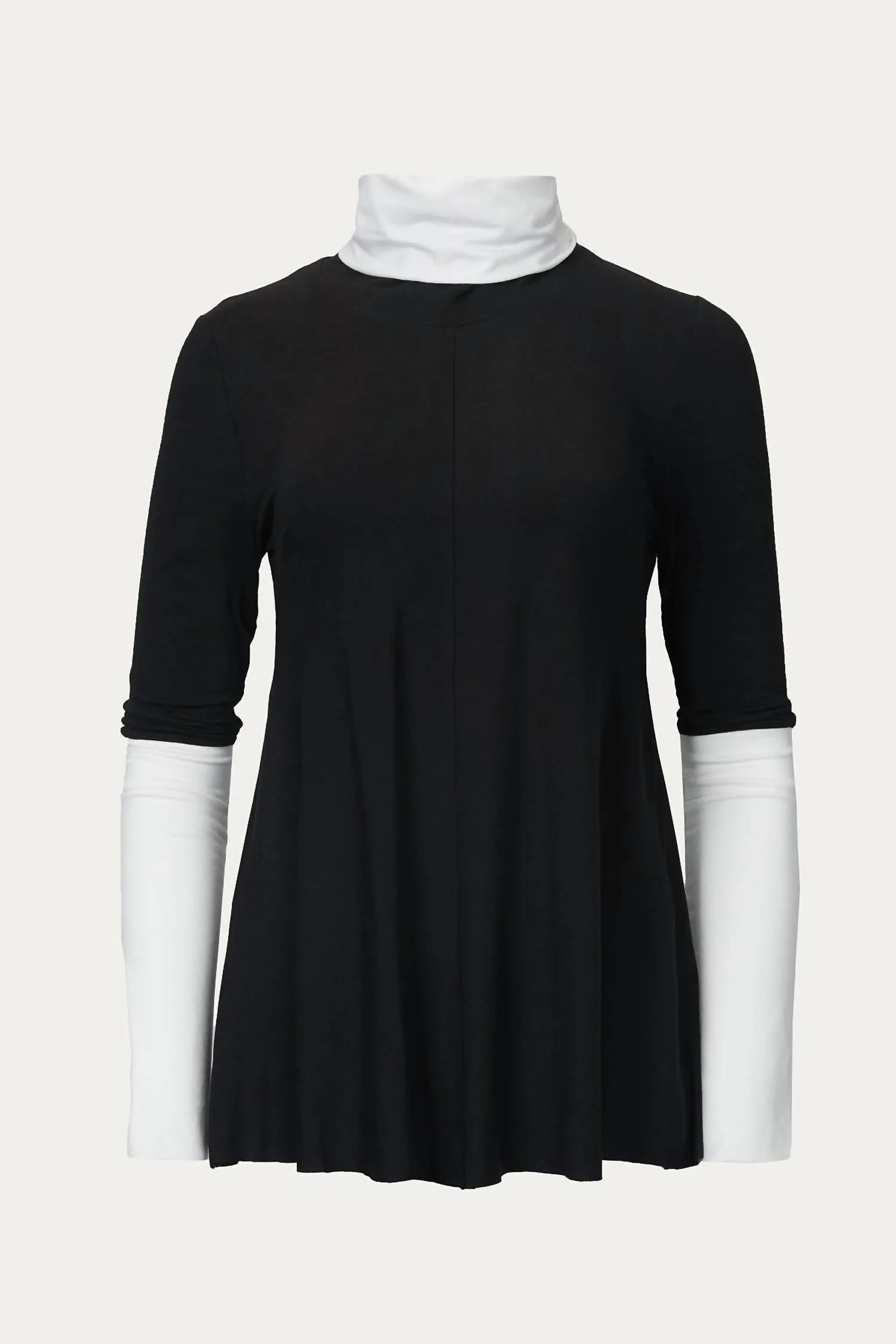 Danute Jersey Colorblock Tee In Black/white