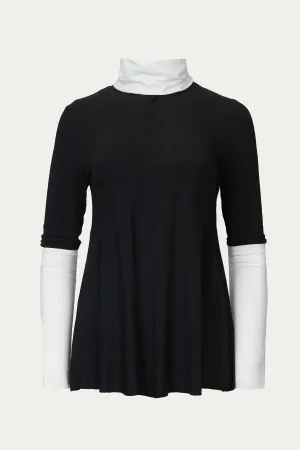 Danute Jersey Colorblock Tee In Black/white