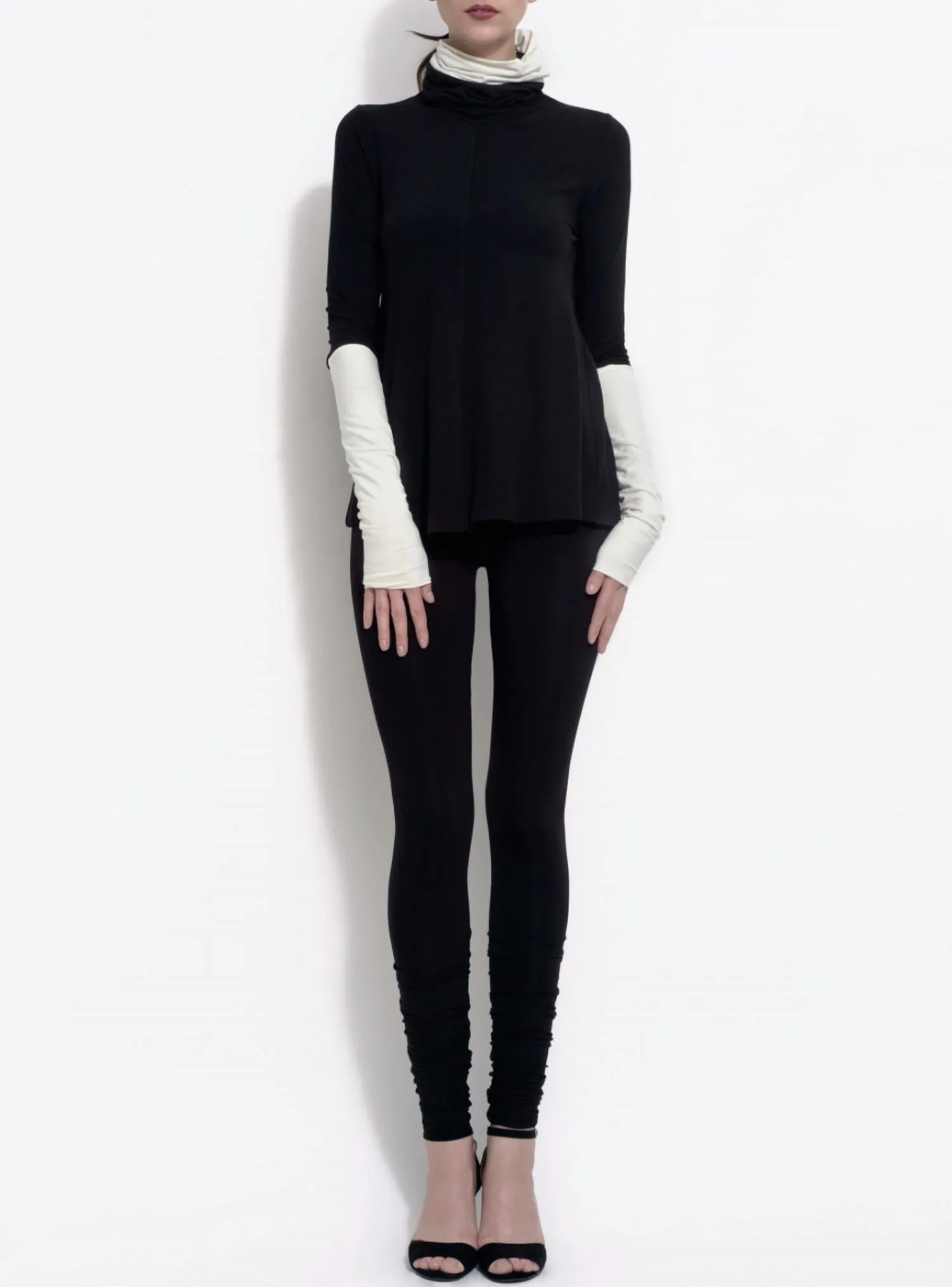 Danute Jersey Colorblock Tee In Black/white
