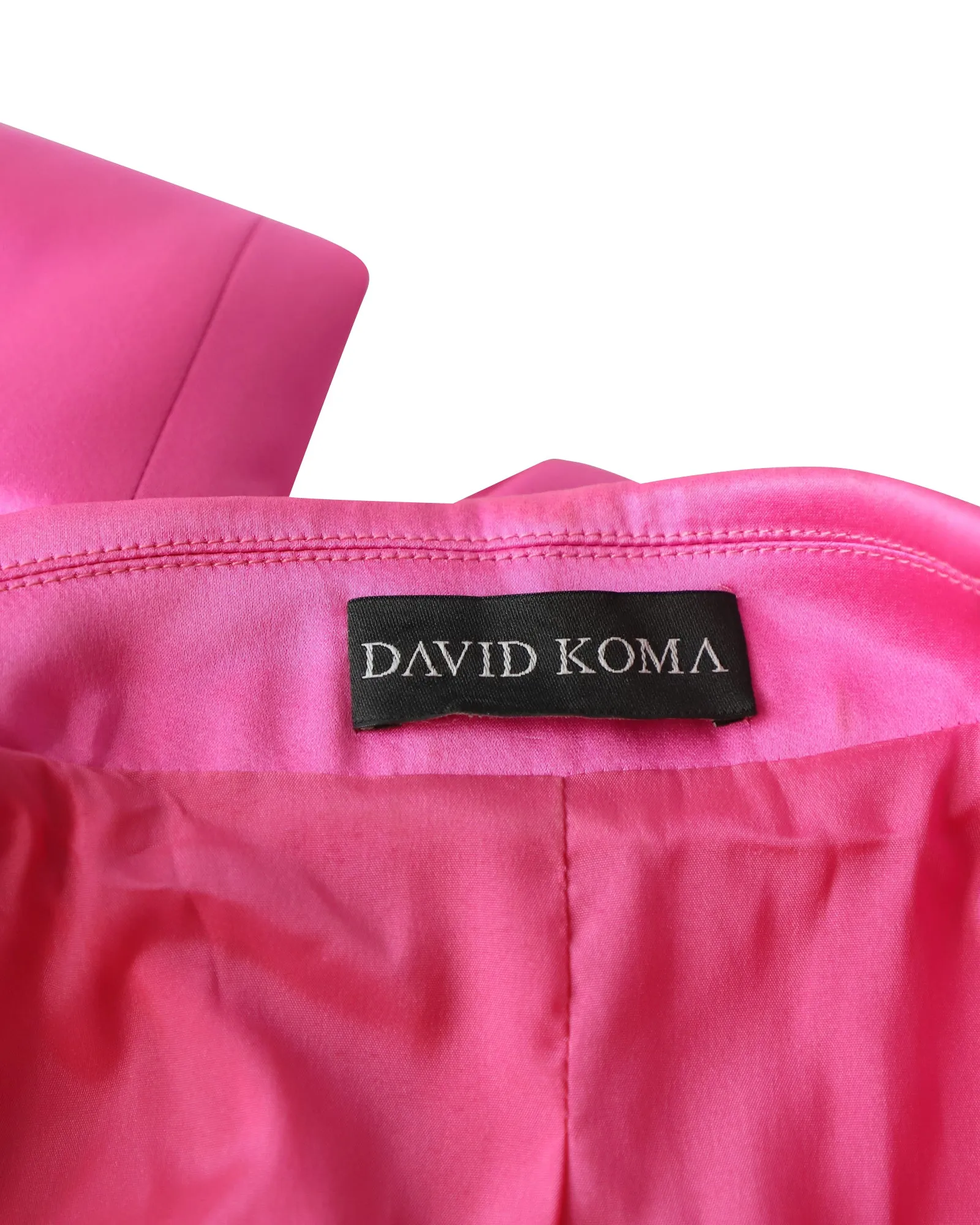 David Koma Double-Breasted Blazer in Pink Acetate