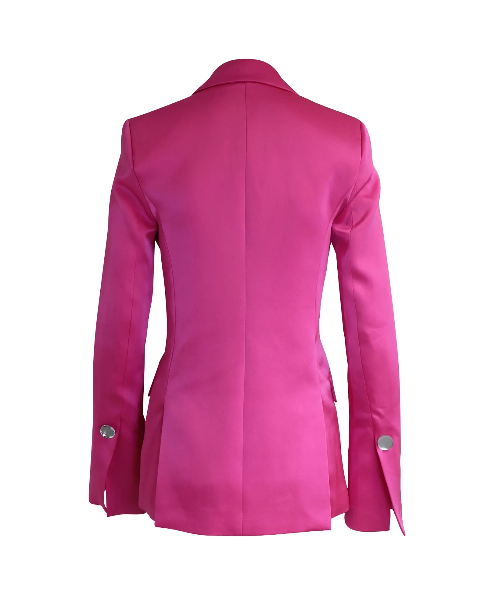David Koma Double-Breasted Blazer in Pink Acetate
