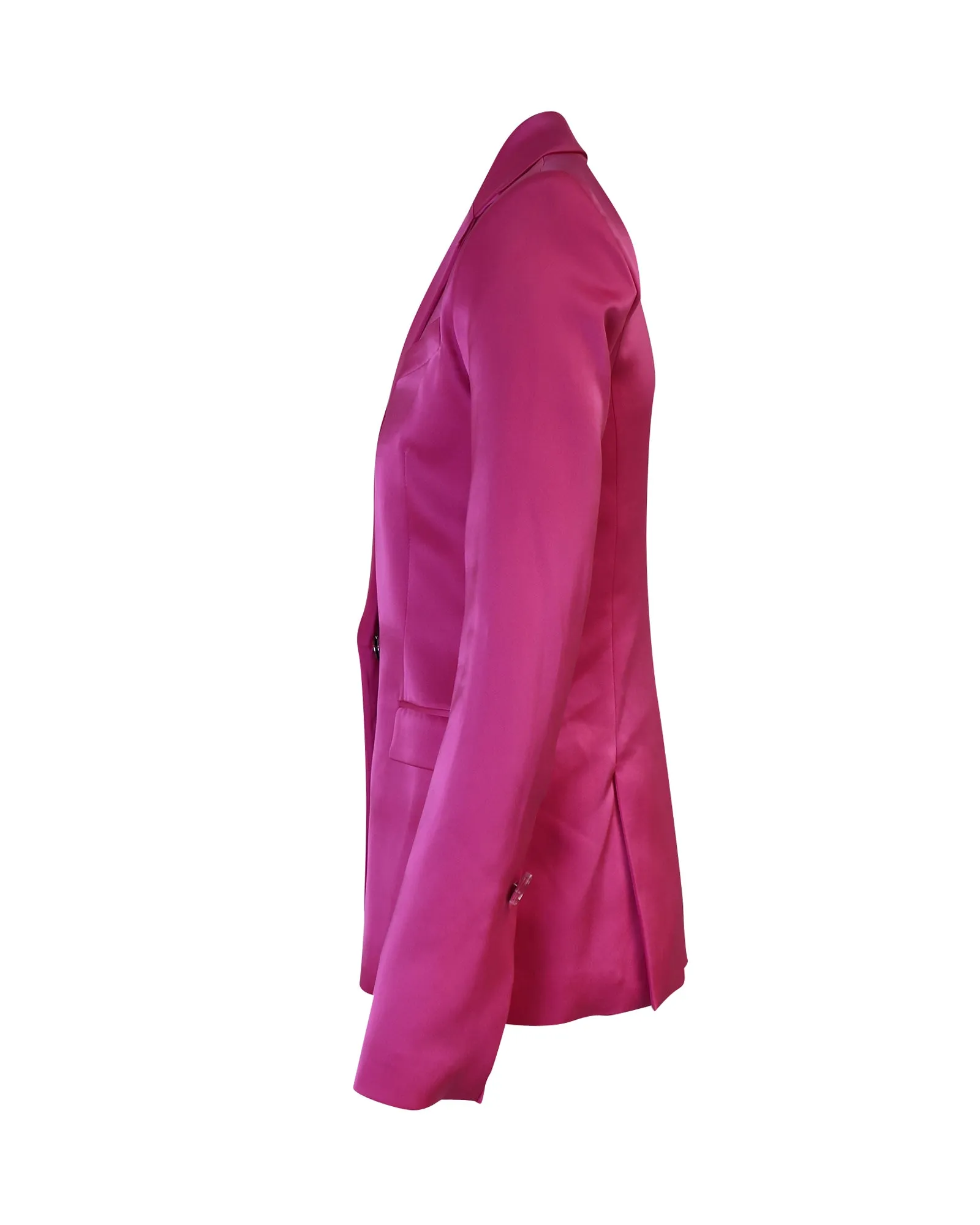 David Koma Double-Breasted Blazer in Pink Acetate
