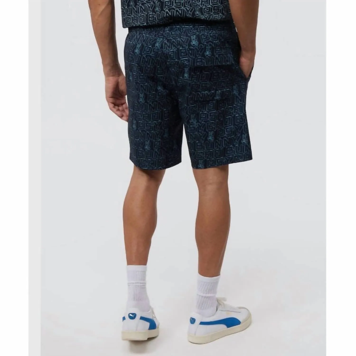 Dayton Long All Over Print Swim Trunk In Navy