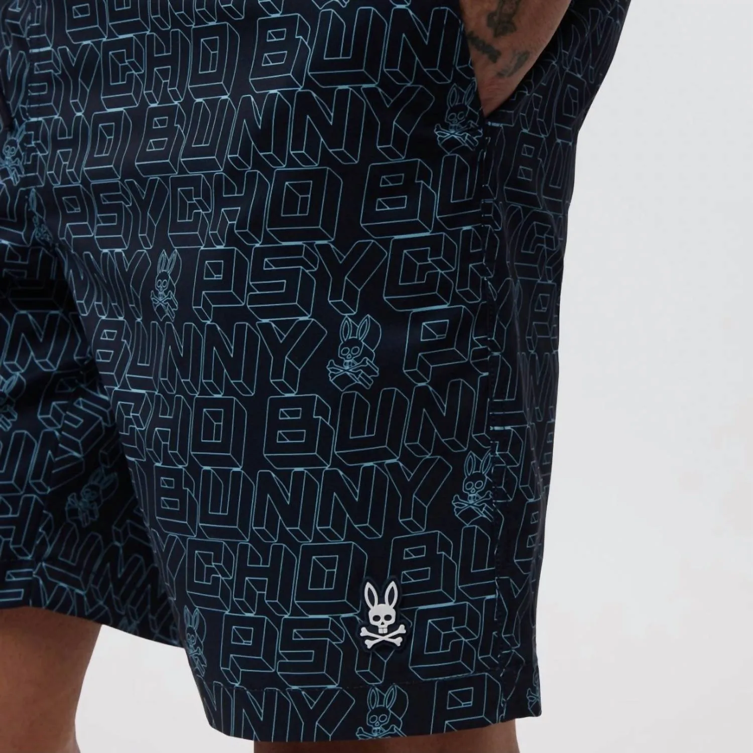 Dayton Long All Over Print Swim Trunk In Navy
