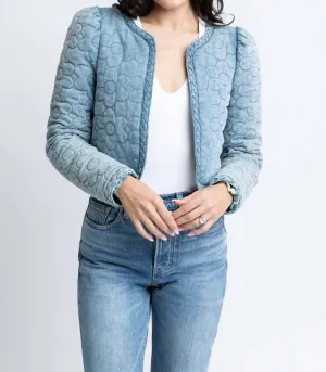 Denim Novelty Floral Jacket In Blue