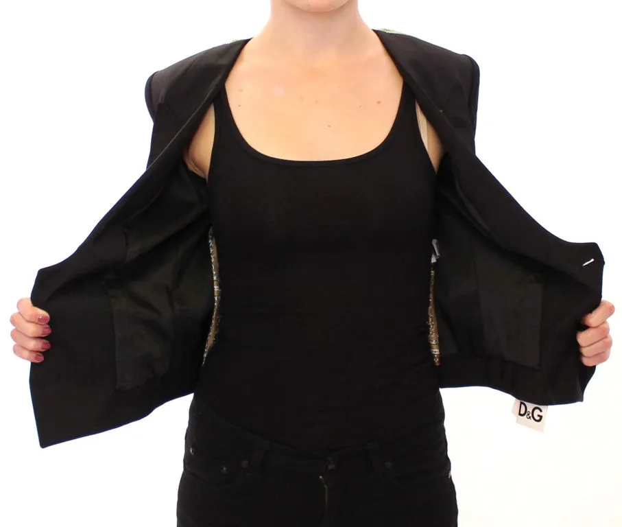 Dolce & Gabbana Elegant Silk-Blend Blazer with Scarf Back Women's Detail