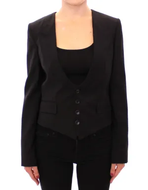 Dolce & Gabbana Elegant Silk-Blend Blazer with Scarf Back Women's Detail