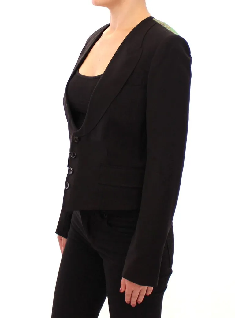 Dolce & Gabbana Elegant Silk-Blend Blazer with Scarf Back Women's Detail