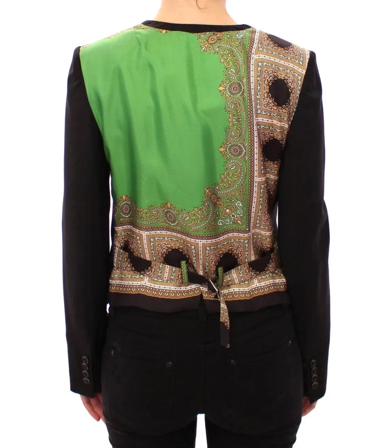 Dolce & Gabbana Elegant Silk-Blend Blazer with Scarf Back Women's Detail