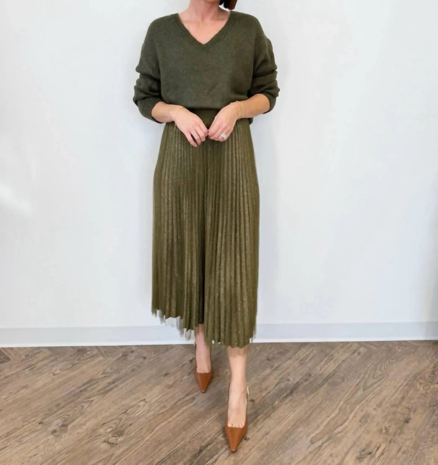 Don't Make Me Blush Skirt In Olive