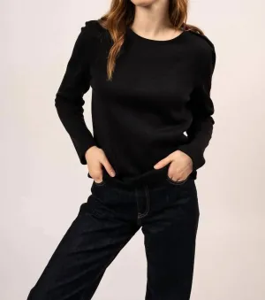 Donville Top In Navy With Buttons