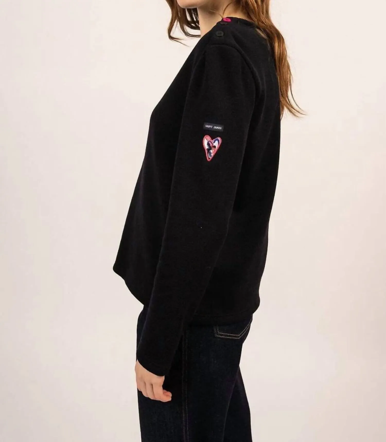 Donville Top In Navy With Buttons