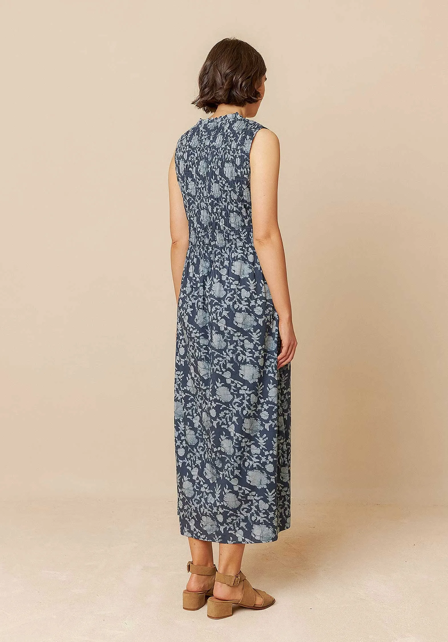 Elastic Maxi Dress Mc181 Indigo