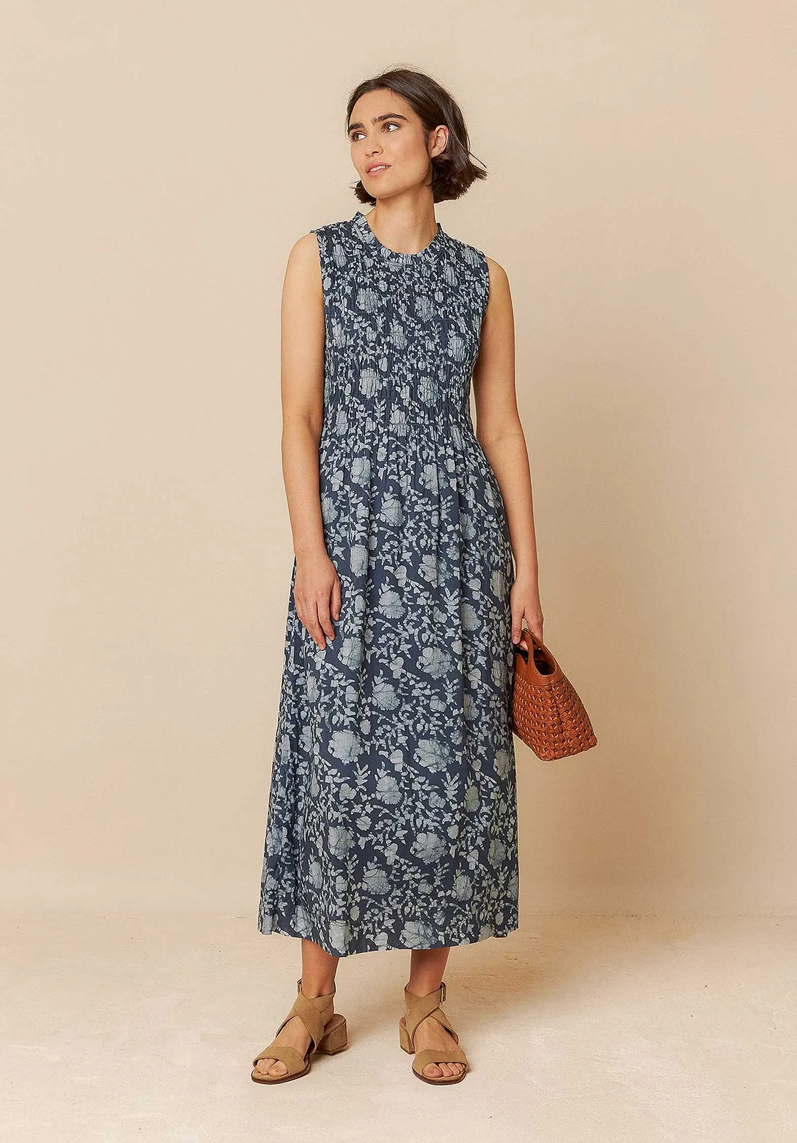 Elastic Maxi Dress Mc181 Indigo