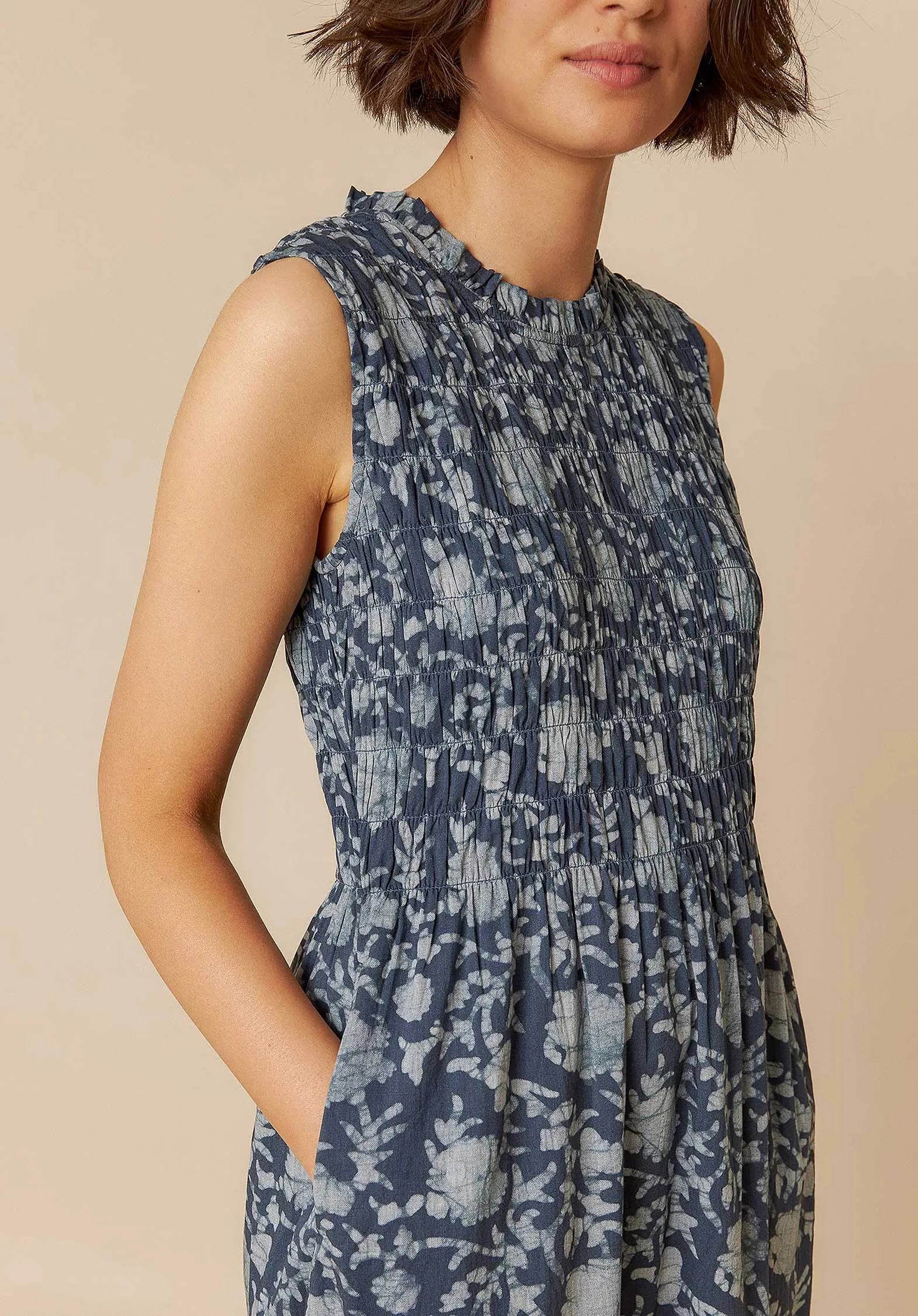 Elastic Maxi Dress Mc181 Indigo