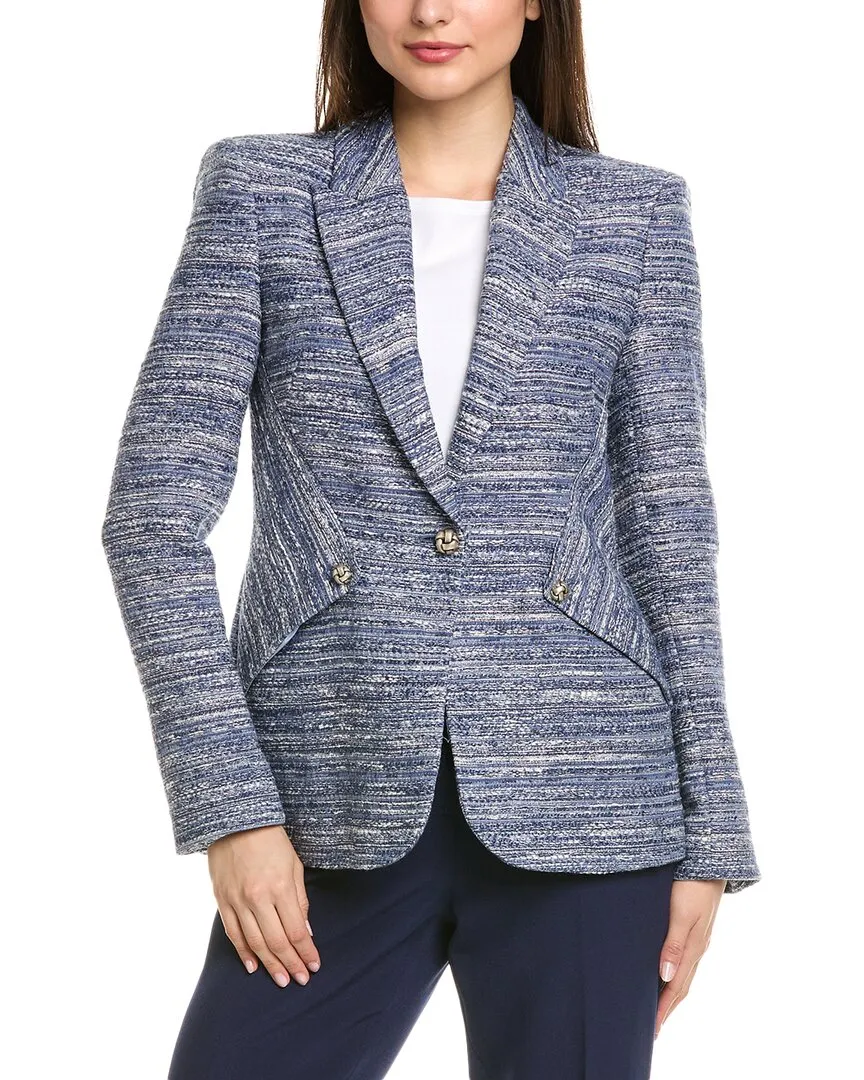Elie Tahari Tweed Panel Blazer