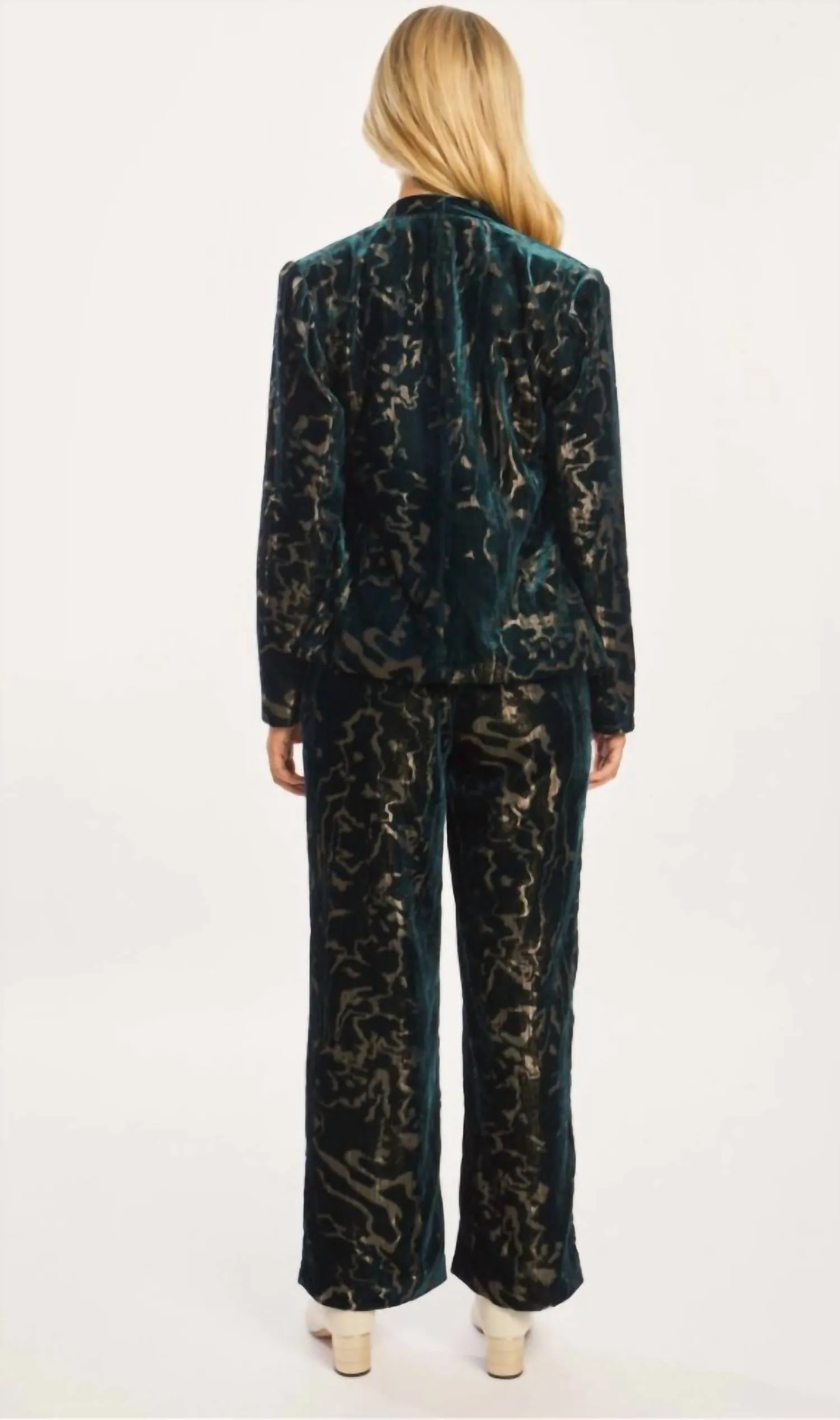 Elize Blazer In Golden Jade