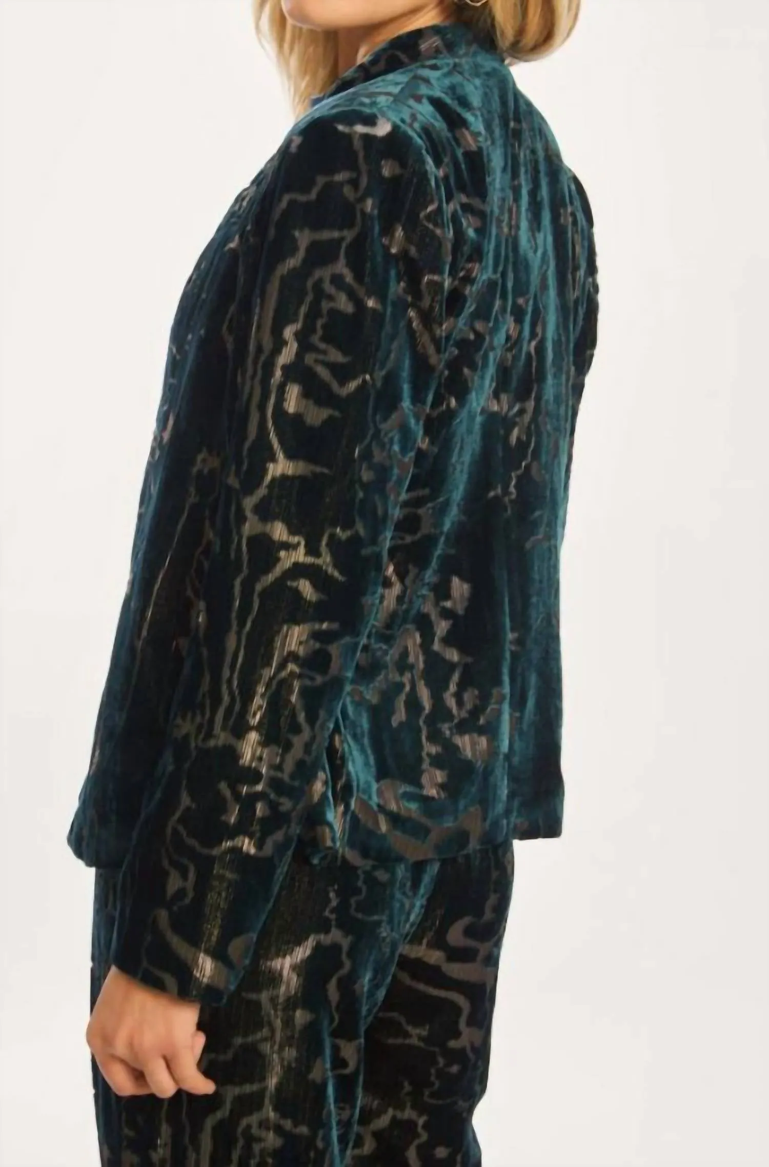Elize Blazer In Golden Jade