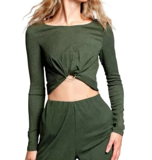 Emerson Long Sleeve Top In Green