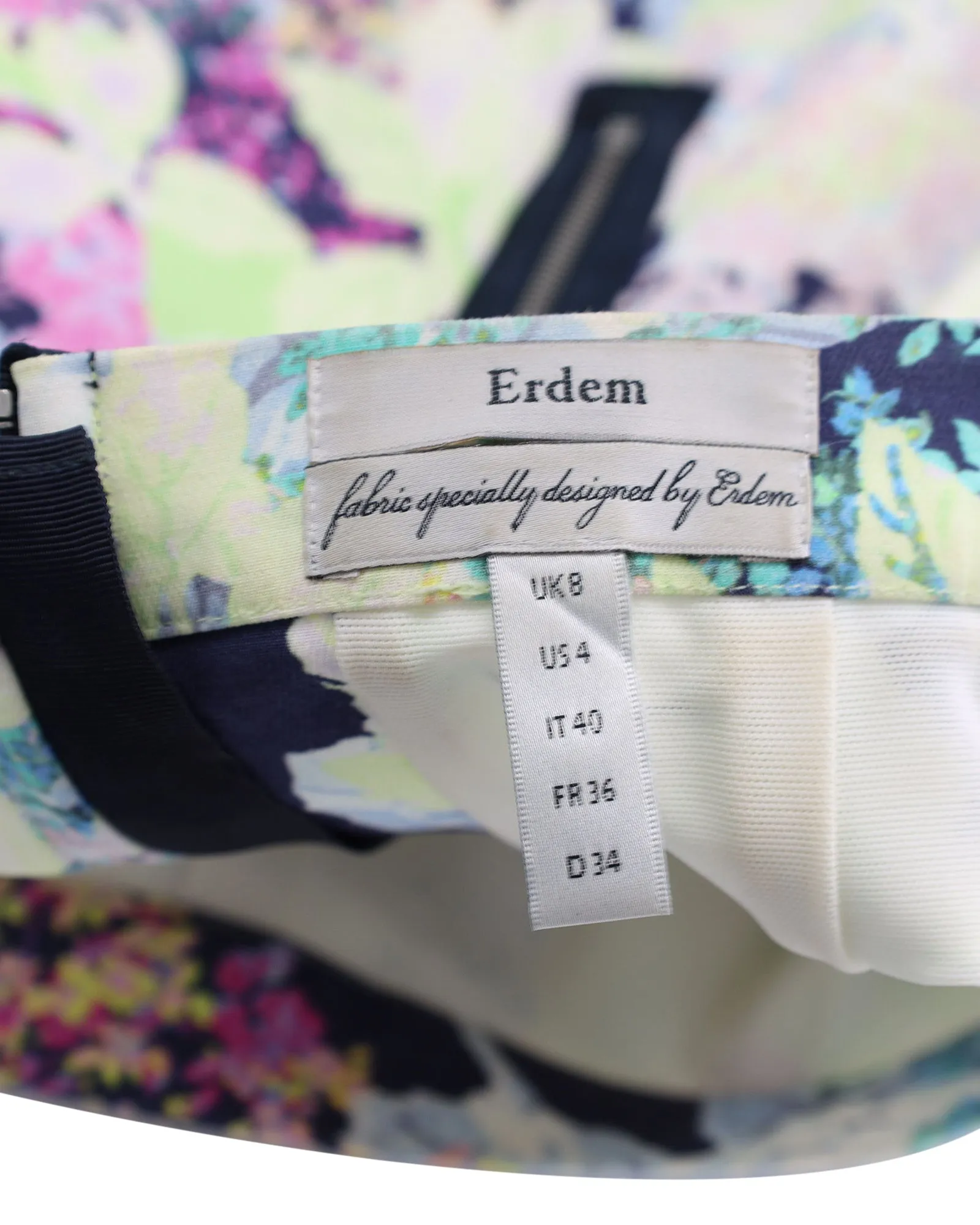 Erdem Floral Print Pencil Skirt in Multicolor Viscose