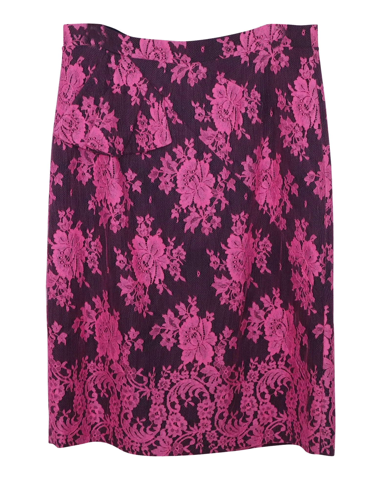 Erdem Shawna Floral Lace Skirt in Pink Viscose