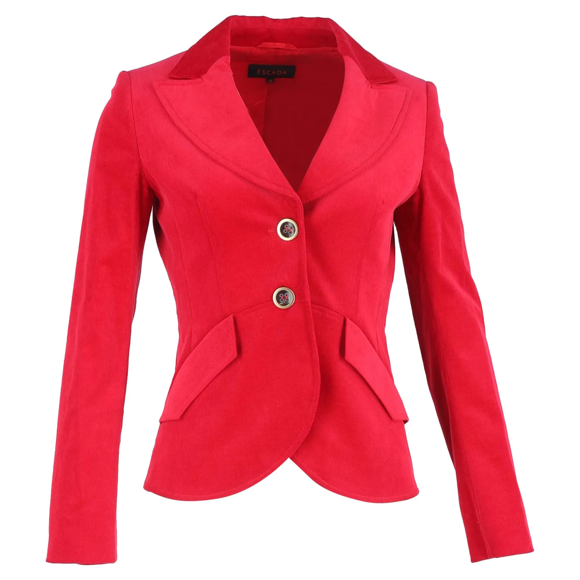 Escada Single-Breasted Blazer in Red Wool