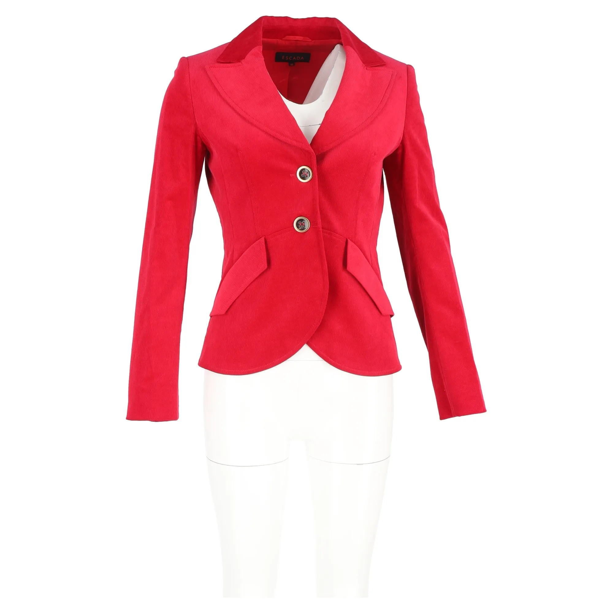 Escada Single-Breasted Blazer in Red Wool