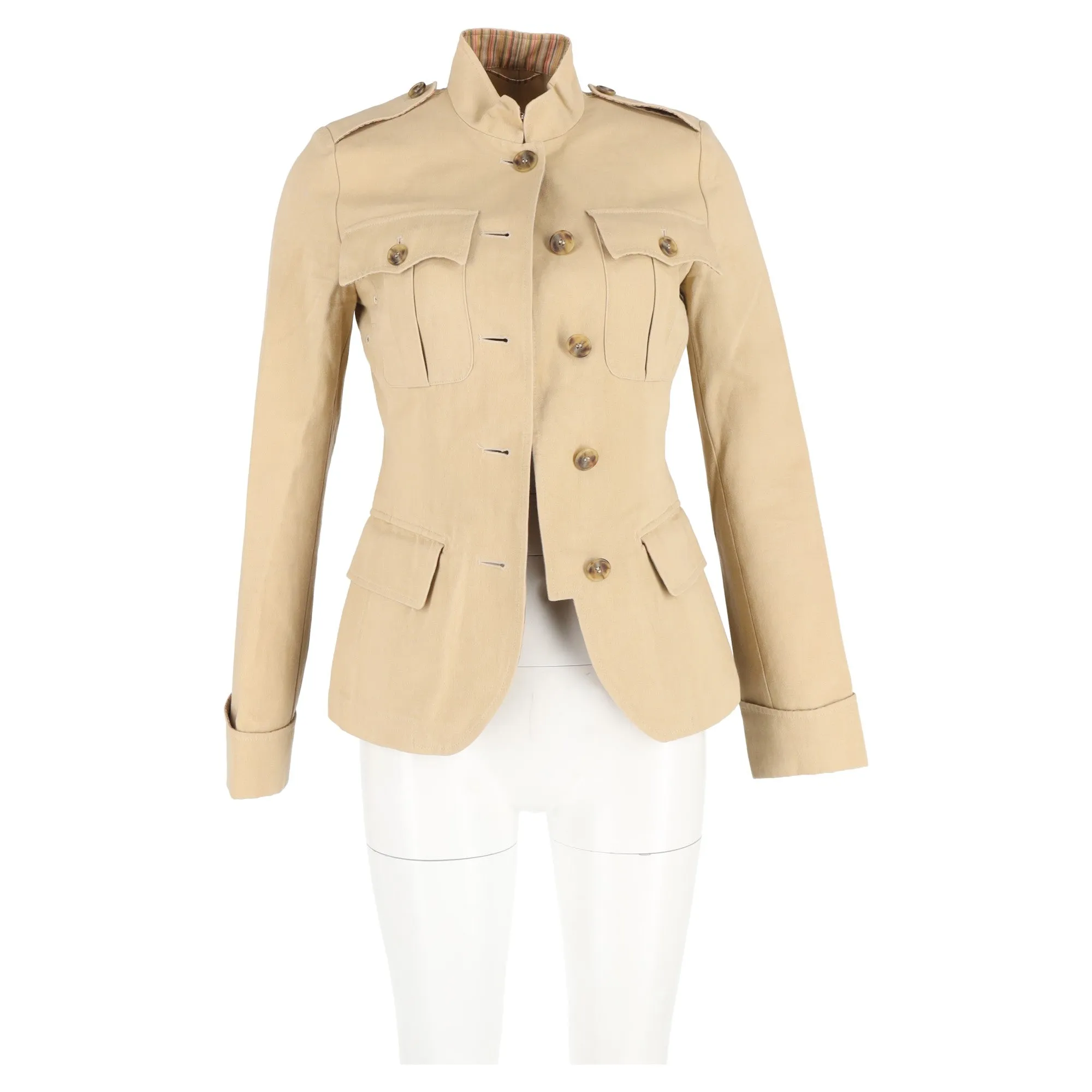 Etro Cargo Jacket in Beige Cotton