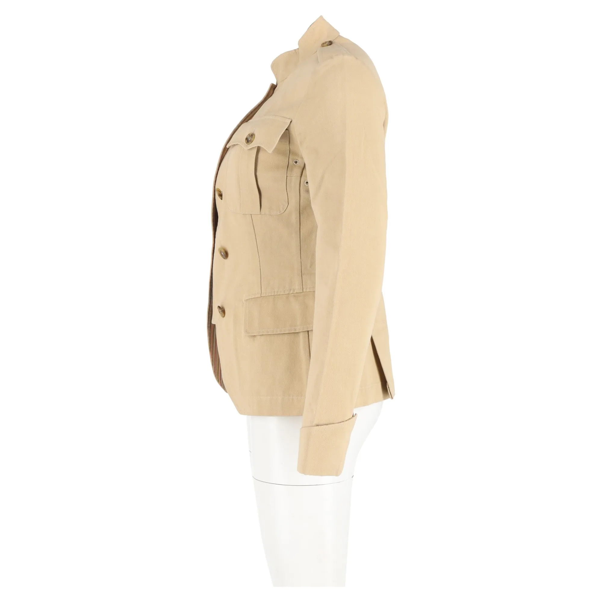 Etro Cargo Jacket in Beige Cotton