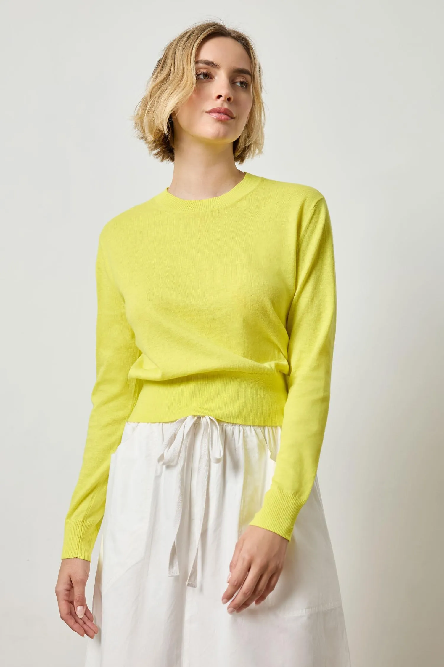 Everyday Crewneck Sweater in Lemon