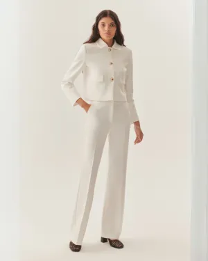 Exquise Tessa White Jacket With Patch Pocket Detail