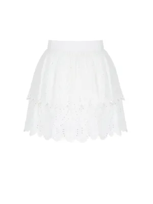 Eyelet Mini Skirt