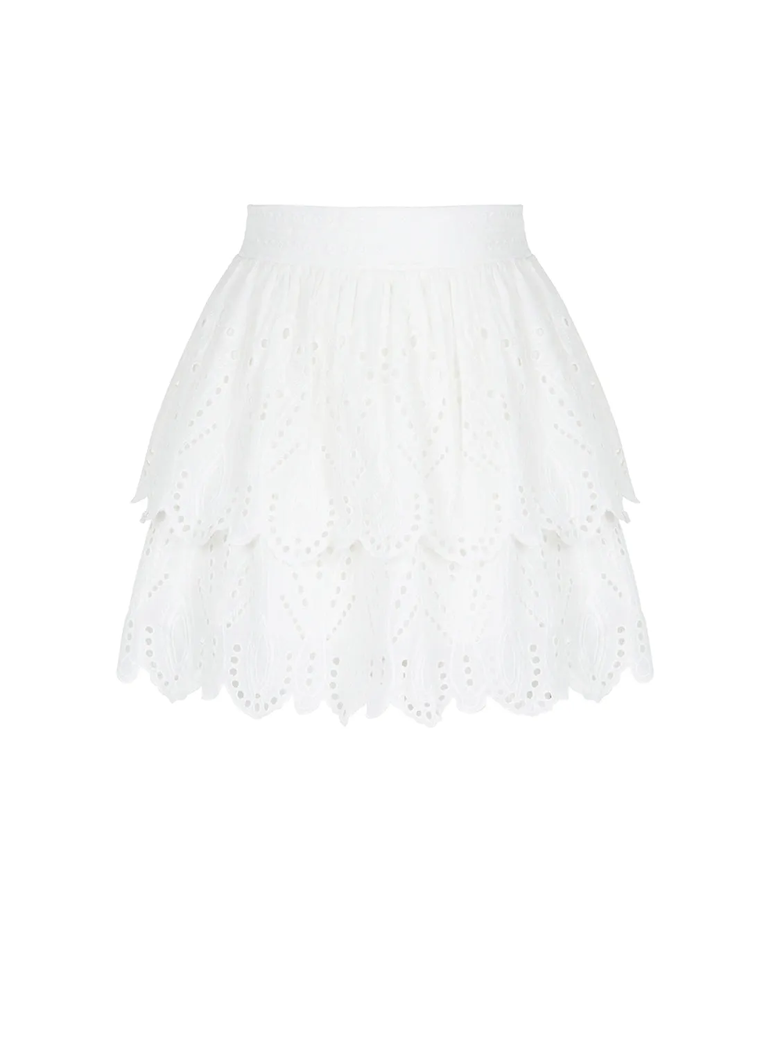Eyelet Mini Skirt