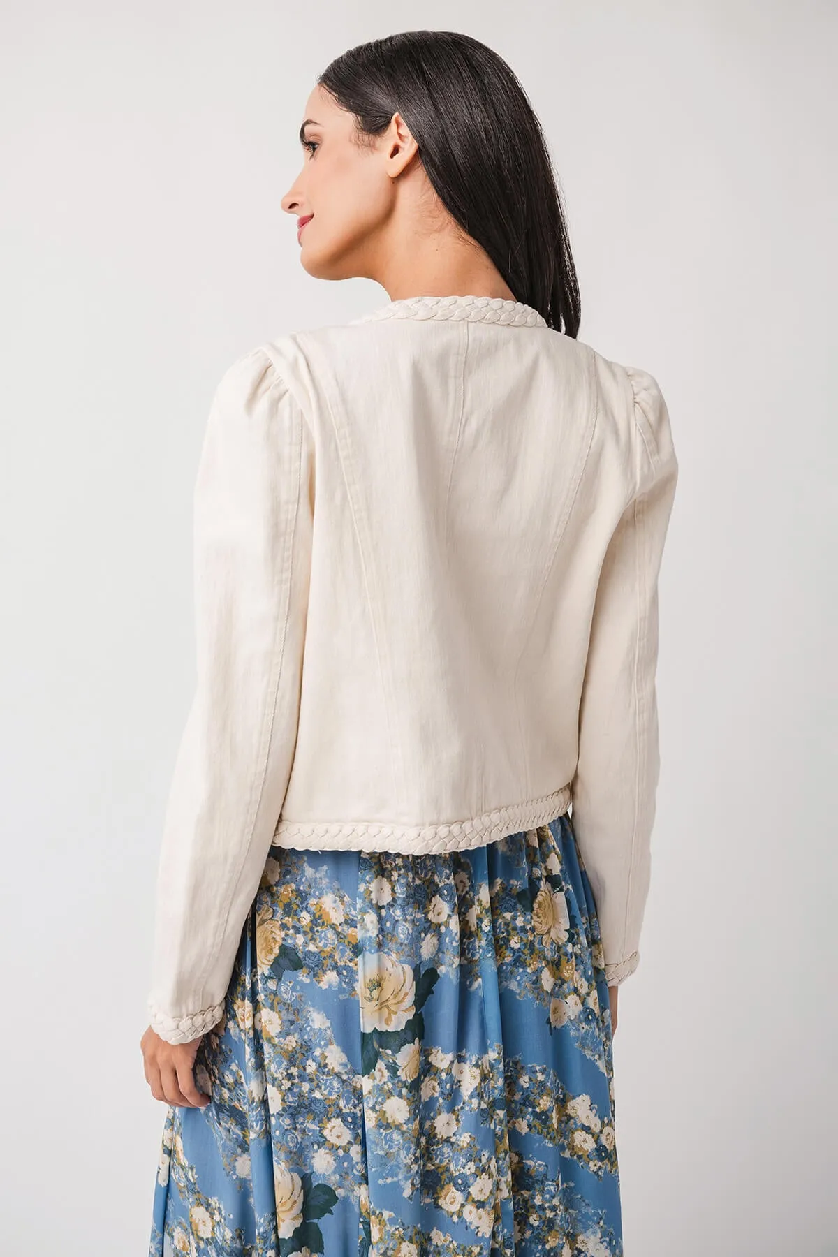 Fate Braided Trim Denim Jacket